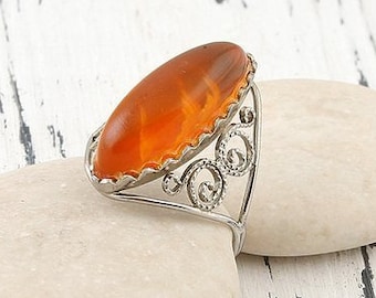 Vintage amber rings Vintage rings Baltic amber ring Amber USSR ring Amber jewellery ring Vintage boho ring amber jewelry natural amber