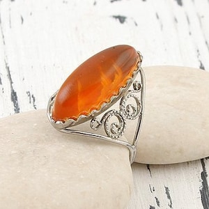 Vintage amber rings Vintage rings Baltic amber ring Amber USSR ring Amber jewellery ring Vintage boho ring amber jewelry natural amber