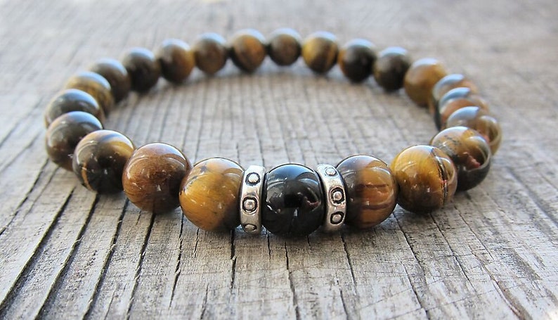 Mens Bracelet for men Tiger eye bracelet Beaded Bracelet Balance Bracelet Natural stone bracelet Adjustable bracelet Protection bracelet