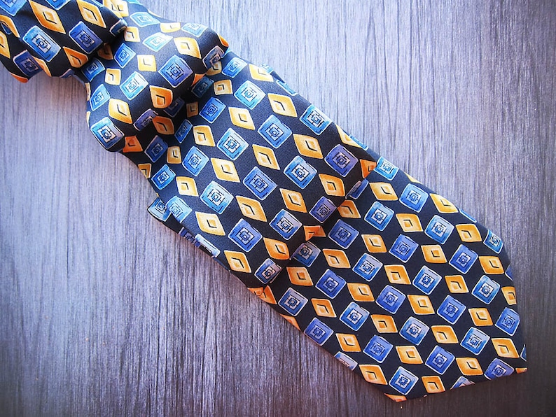 Vintage silk necktie Navy necktie Mens necktie Mens vintage necktie Vintage mens gift funny husband gift Vintage suit accessories for men