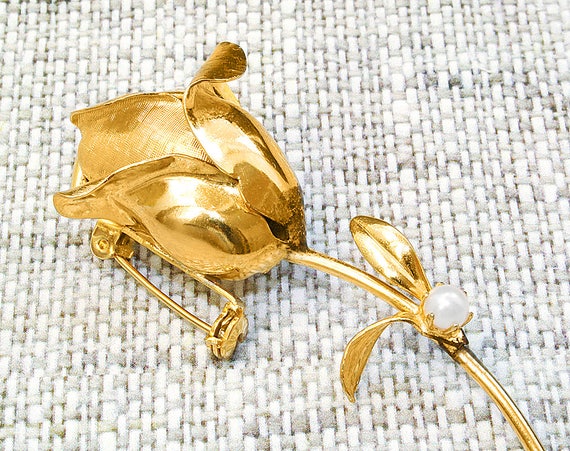 Gold rose brooch bouquet Gold wedding brooch Gold 