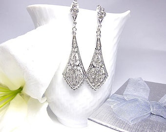 Art deco earrings Great Gatsby earrings 1920s' Edwardian earrings Flapper earrings Art nouveau earrings