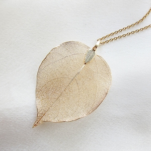Real leaf necklace Gold Leaf chain necklace Natural leave necklace gold 18k gold dipped leaf necklace