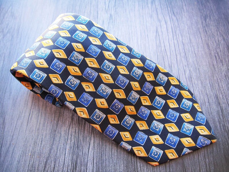 Vintage silk necktie Navy necktie Mens necktie Mens vintage necktie Vintage mens gift funny husband gift Vintage suit accessories for men