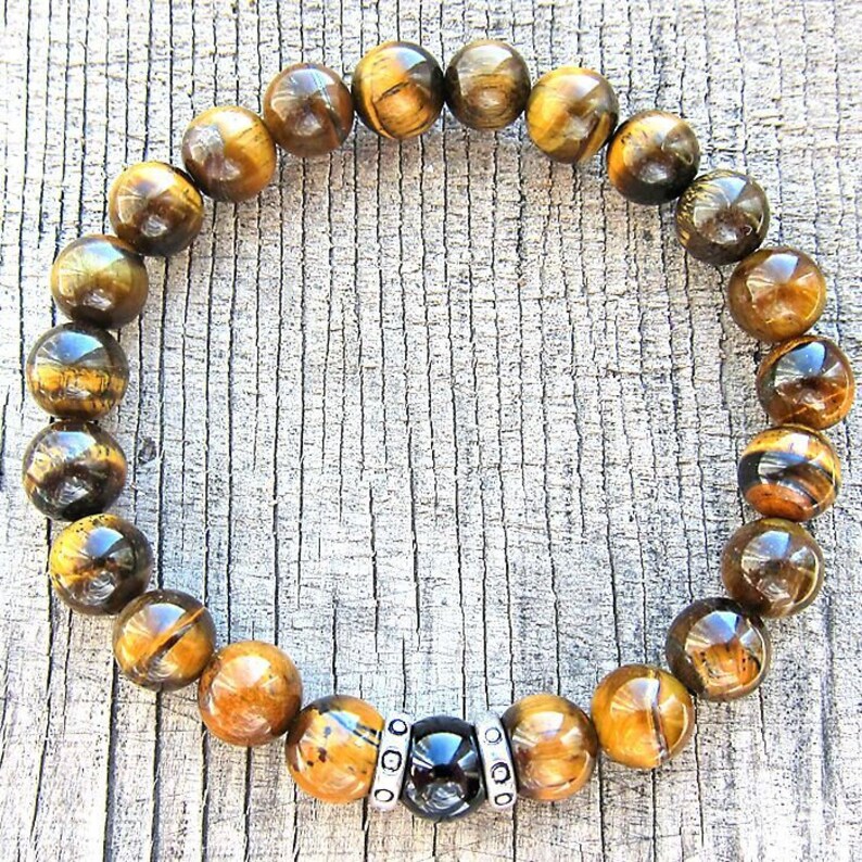 Mens Bracelet for men Tiger eye bracelet Beaded Bracelet Balance Bracelet Natural stone bracelet Adjustable bracelet Protection bracelet
