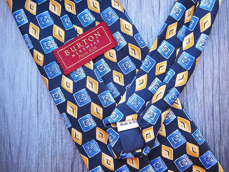 Vintage silk necktie Navy necktie Mens necktie Mens vintage necktie Vintage mens gift funny husband gift Vintage suit accessories for men