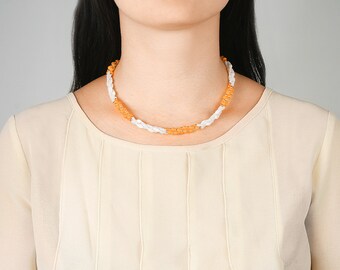 Collier de perles de graine blanche, Colliers blancs de perles blanches colliers de colliers blancs Dainty Choker perlé Choker Necklace simple perlé