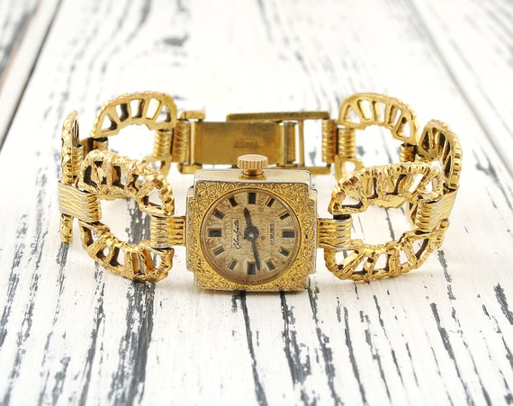 GUB Glashütte womens watch German watches GDR Mechanical watches Made in GDR Antique gold watch for women Retro women dress watch