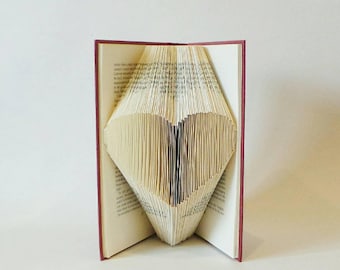 Simple Heart - Folded Book Art Sculpture - Instructions - Pattern - Tutorial - Love - Craft - How To - Digital - Download