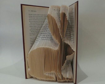 Rabbit - Hare - Folded Book Art Sculpture - Instructions - Pattern - Tutorial - Wildlife - Bunny - Craft - How To - Digital - Download