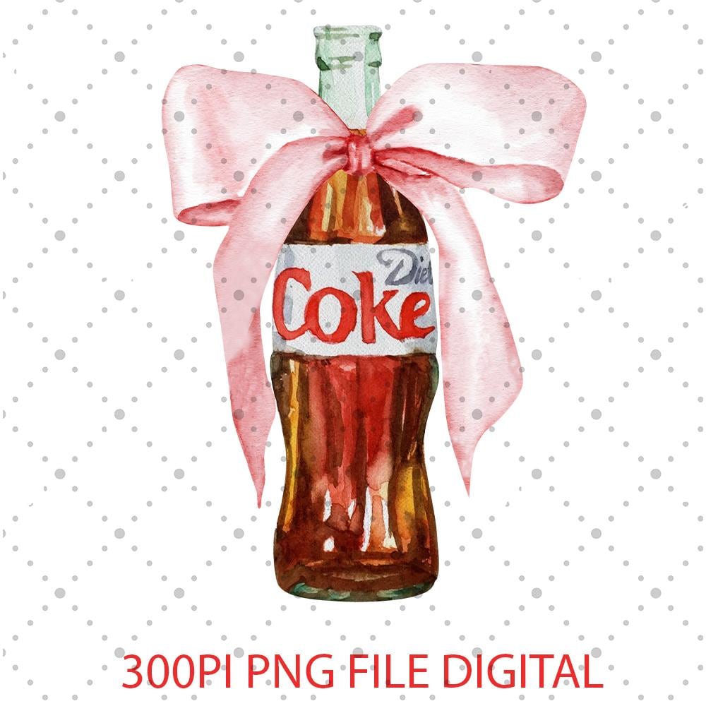 Diet Coke PNG, Pink Bow Design, Diet Coke, Girly Pink Coquette Bow ...