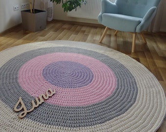 Large round rug, rainbow rug, floor rug, round pink rug, carpet round, small round rug, nursery rug, rug for nursery, round living room rug