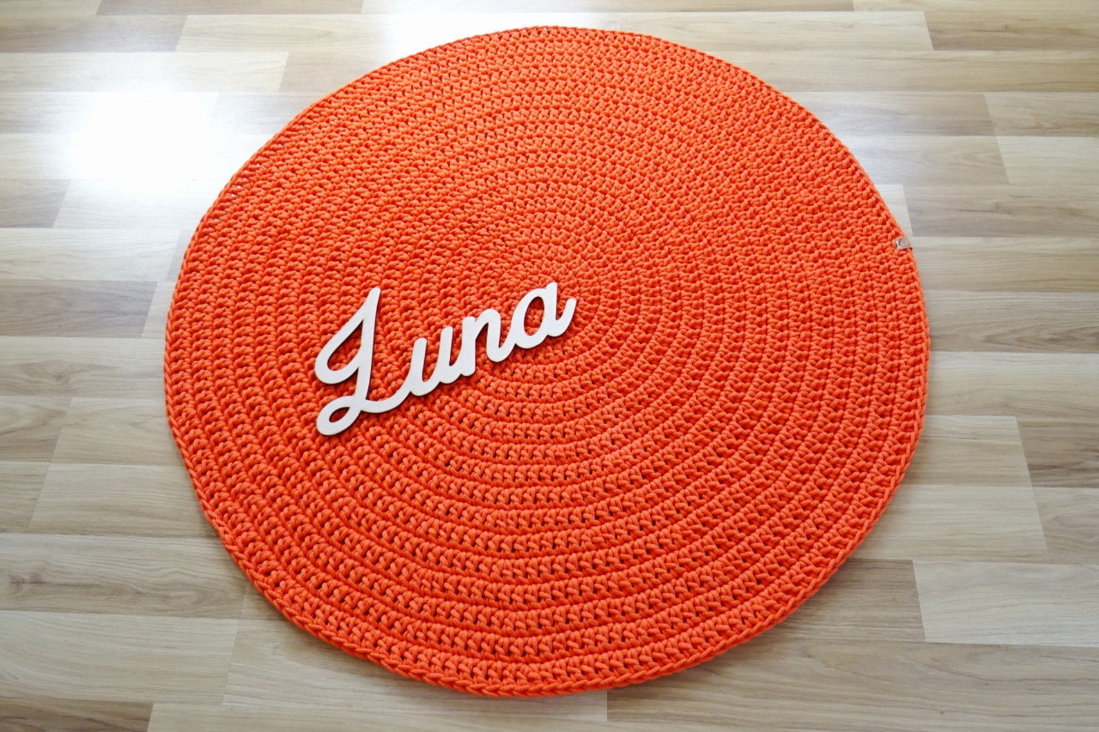 Orange round rug baby play mat floor rug nursery rug Etsy