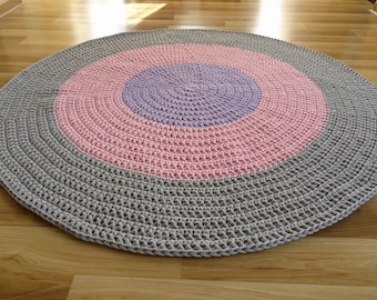 Round rug, nursery grey rug, scandianvian rug, toddler room decor, teepee rug, round braided rug, rag rug, machine washable rug, carpet