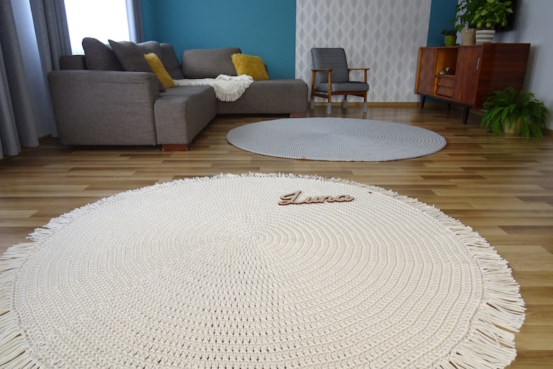 Rugs for Living Room Boho Nursery Rug Round Rug With Fringe Etsy