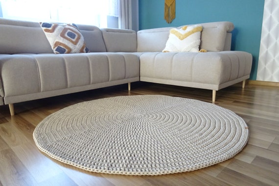 Beige Round Rug, Many Colors, Rugs for Living Room, Nursery Rug