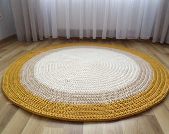 RUG MID CENTURY modern, nursery rug round, round rug soft, boho round rug, custom area rug, beige area rug, large round rug, kids area rug
