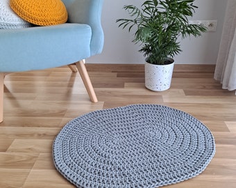 Oval Rug, Oval Carpet, Grey small rug, oval bathroom mat, cotton bath mat, washable mat, bathroom decor, toddler room decor, nursery rugs