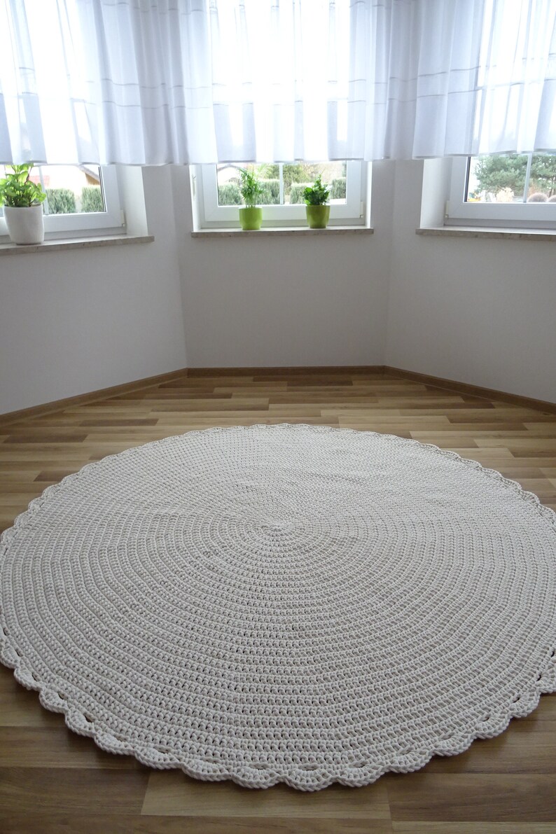 Round Crochet Rug for Kids Room Nursery Rugs Girl Doily Etsy