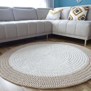 Cream round rug, Many Colors, boho living room rug, circular boho rug, round ivory rug, washable rug, beige round rug, scandinavian rug