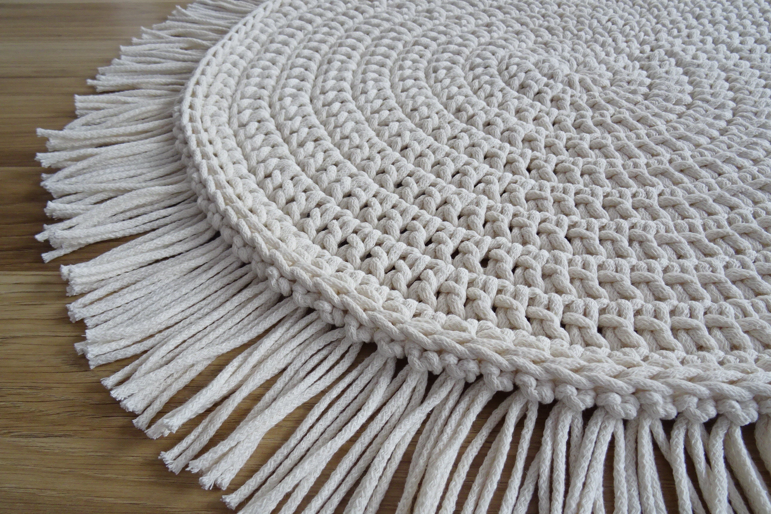 Boho round rug with fringe Ivory round rug boho nursery rug Etsy