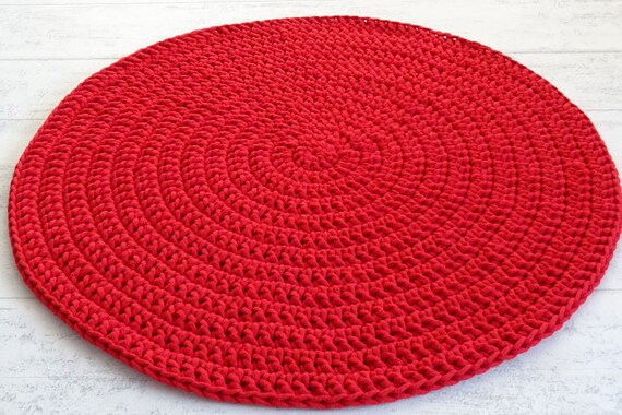 Rote Hakeln Runde Teppich Rote Kinderzimmer Dekor Fur Jungen Etsy