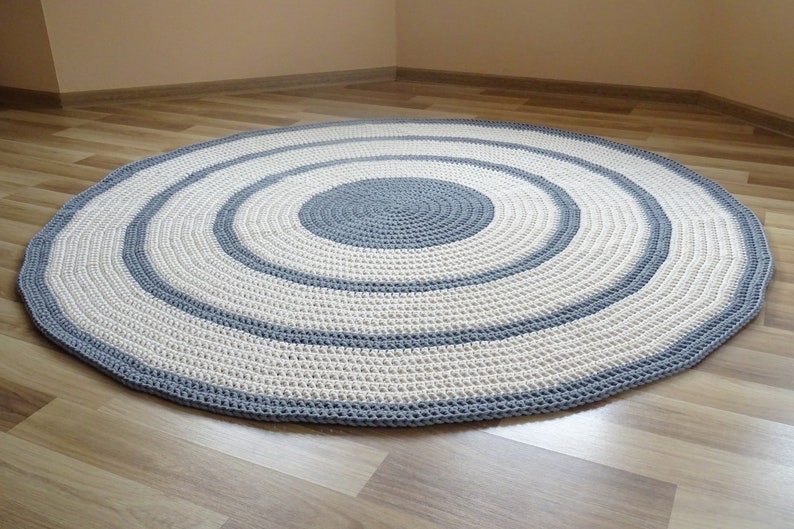 Baby boy nursery rug round rug crochet rug toddler boy rug Etsy