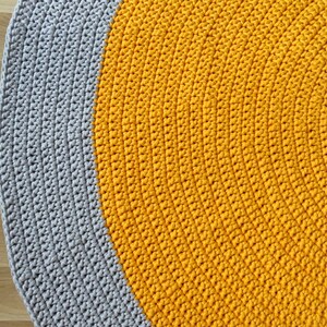 Rug yellow crochet, crochet rug, round rug, yellow rug, crochet carpet for nursery, braided rug for kids room, toddler room decor, area rug image 4