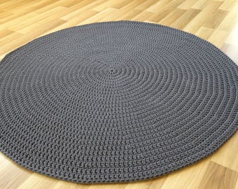 Scandinavian rug grey, modern rug, nursery rug, gray round crochet rug, tapis, vloerkleed, alfombra, teppich, area rug, soft round rug