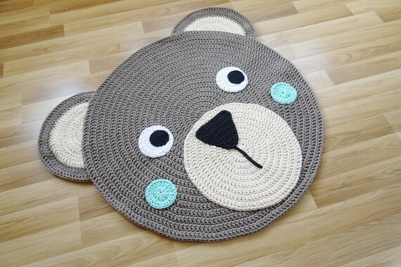 kuhle dekoration teppich kinder rund, teppich kinderzimmer bear teppich rund grau babyzimmer deko | etsy, Innenarchitektur
