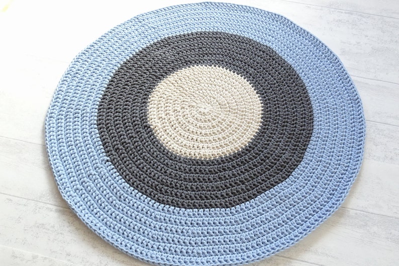 Baby Blue Round Rug Carpet Kids Room Nursery Decor Boy Area Etsy