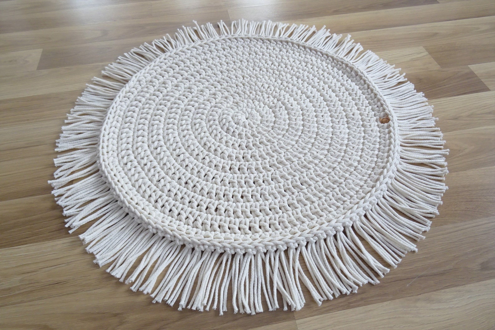 Boho Round Rug With Tassels Ivory Round Rug Boho Nursery Etsy