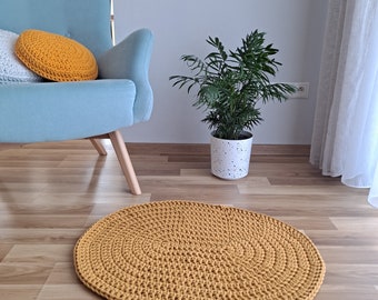 Alfombra ovalada para baño, ALFOMBRA OVALADA MOSTAZA, decoración de habitación para niños pequeños, niño de decoración infantil, alfombra ovalada de ganchillo, linda alfombra hecha a mano, alfombra de trapo de cocina