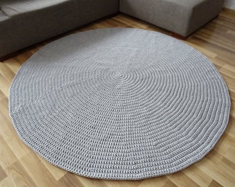 Gray Rug Round for Nursery Decor, CROCHET RUG, Nursery Decor Grey,  Bathroom Rugs and Mats, Rugs Boy