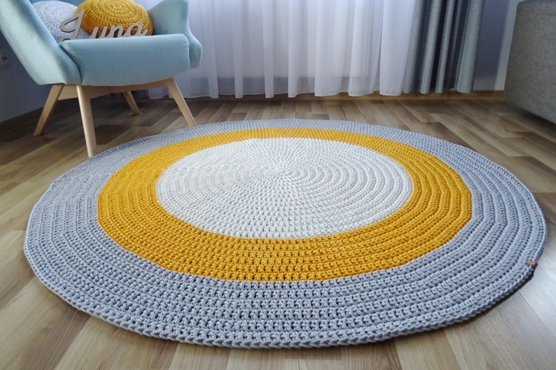 Yellow Round Rug Yellow Bedroom Decor Round Rug for Living Etsy