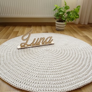 Scandinavian rug, COTTON ROUND RUG, braided rug, crochet rug, rug for bedroom, rug for bathroom, small round rug, braided round rug