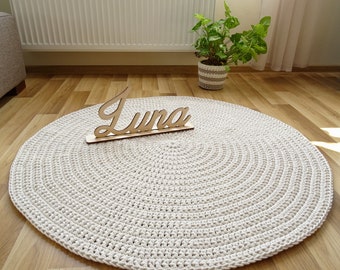 Scandinavian rug, COTTON ROUND RUG, braided rug, crochet rug, rug for bedroom, rug for bathroom, small round rug, braided round rug