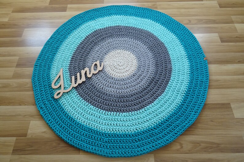 Round Rug Nursery Rug Crochet Rug for Kids Room Washable Etsy