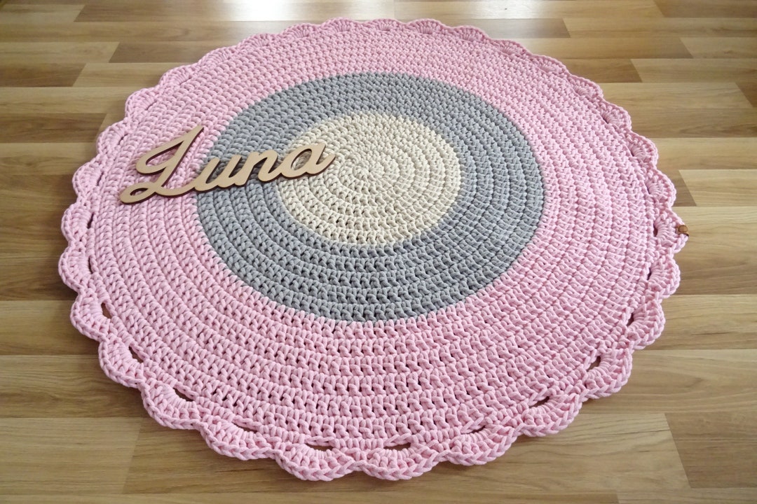 Pink Round Rug for Girls Room Large Round Rug Rugs for Etsy