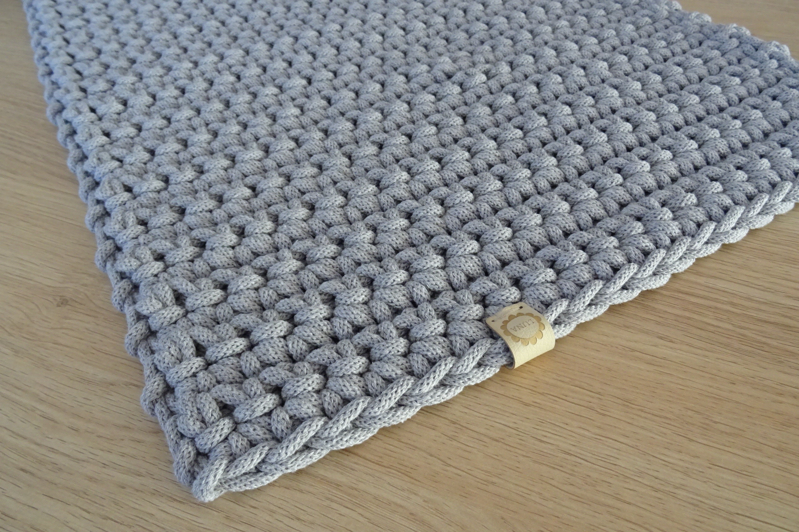 Gray Cotton Bath Rug – Rectangular Bathroom Mat – Soft & Absorbent – Neutral Color Decor
