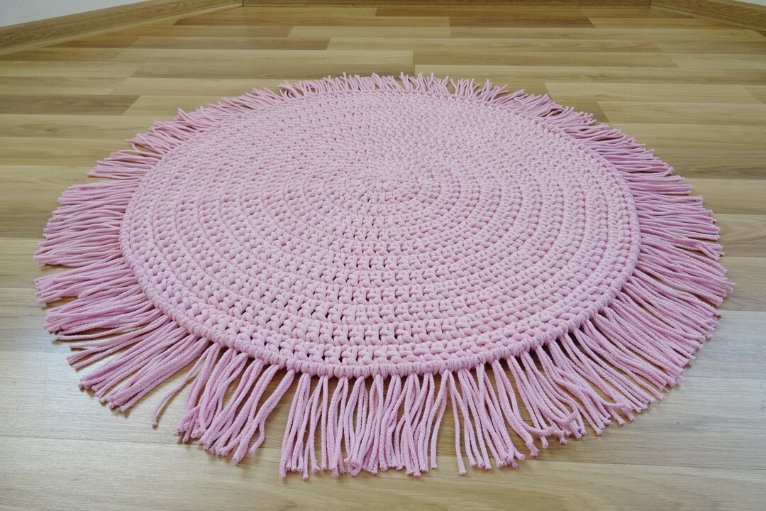 Pink Round Rug Small Round Rug Cotton Round Rug Boho Area Etsy UK