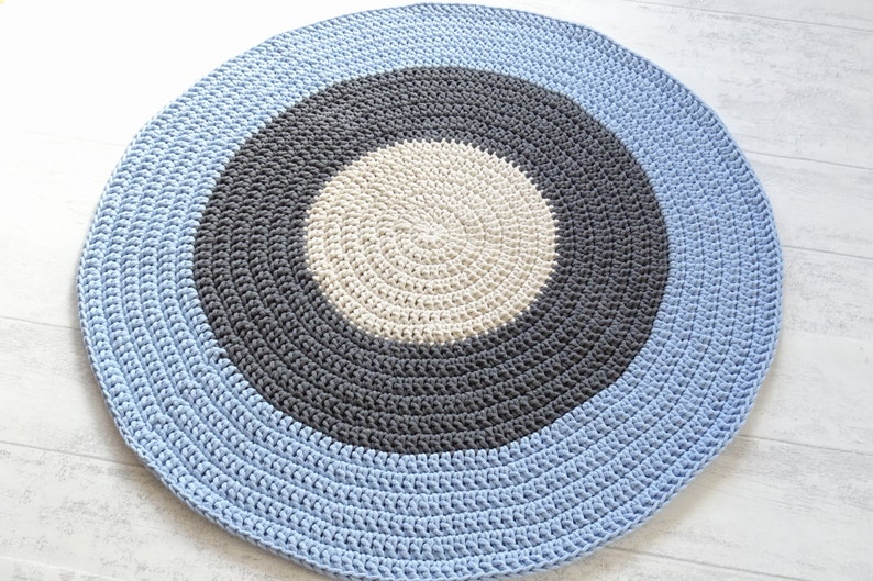 Baby Blue Round Rug Carpet Kids Room Nursery Decor Boy Area Etsy