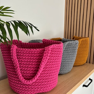 Custom tote bag, crochet bag, shopping bag, gift for her, many colors, shoulder bag, beach bag, teacher bag, hippie bag, pink woven bag