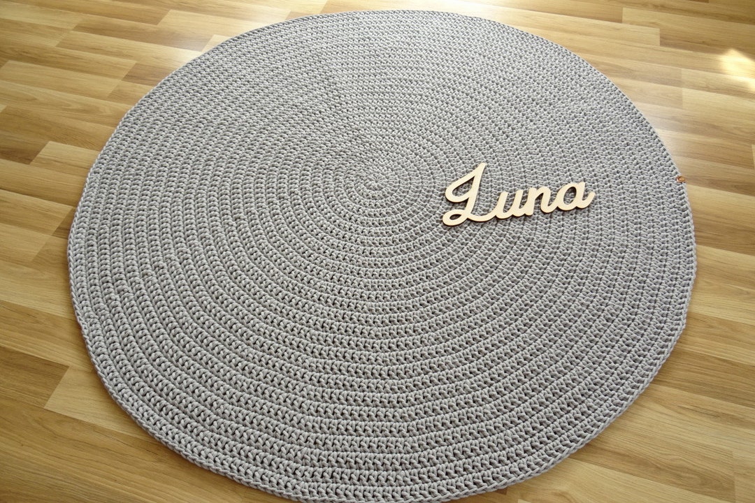 Gray Round Rug, Modern Rug, Childrens Rug, Braided Round Rug, Nursery ...