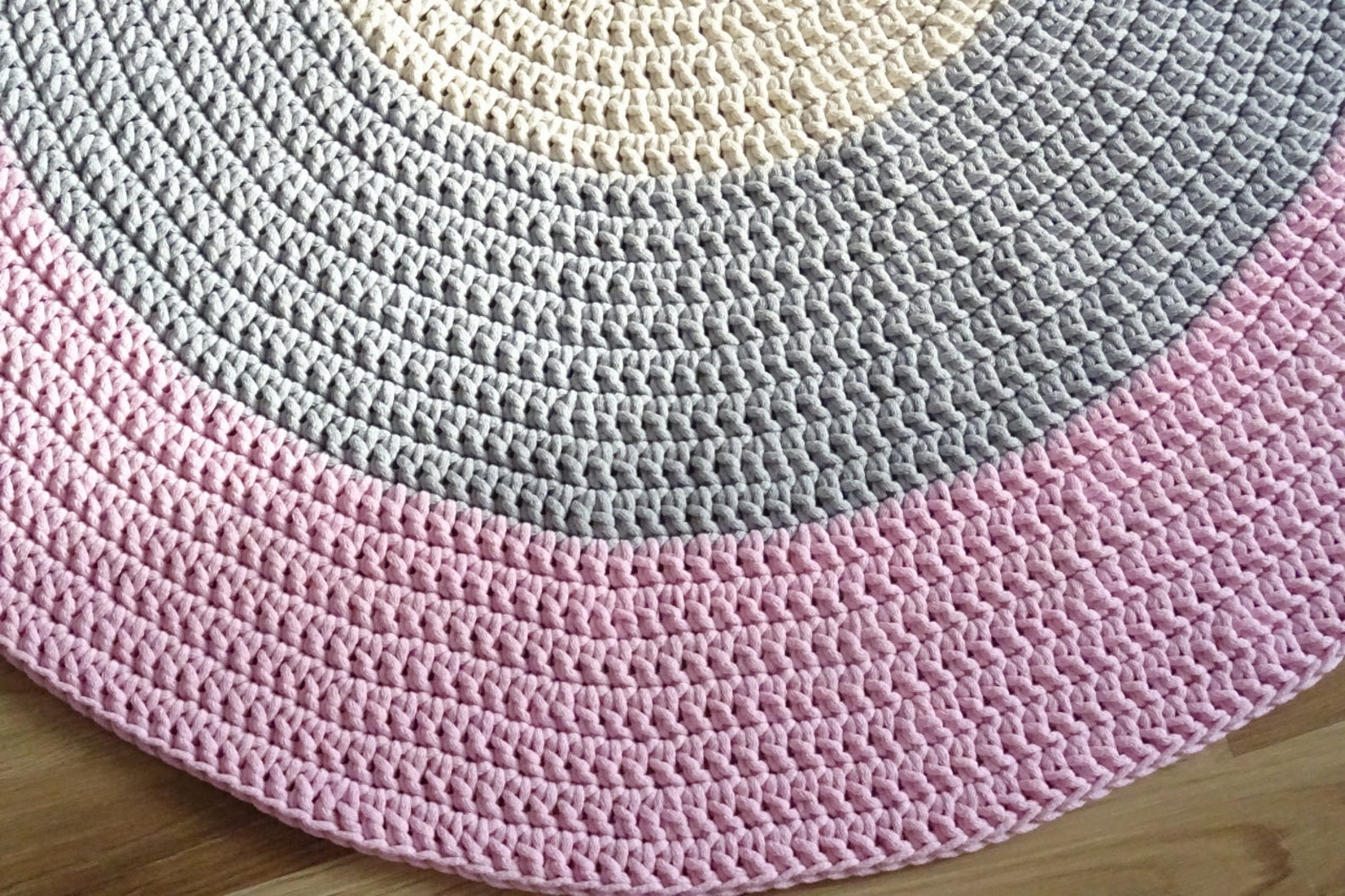 Crochet round rug 160 cm 62 inch rug nursery decor girl Etsy