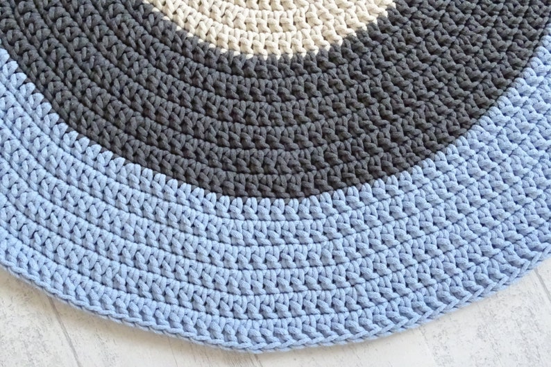 Baby Blue Round Rug Carpet Kids Room Nursery Decor Boy Area Etsy