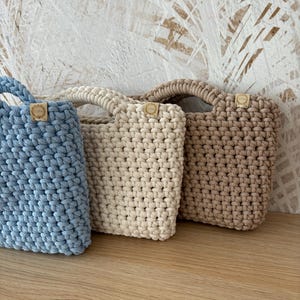 Sac fourre-tout au crochet, sac à main bohème chic, sac de courses, tendance 2024, sac tendance au crochet, pochette, cadeau de maman, cadeau pour elle, petit sac, beige