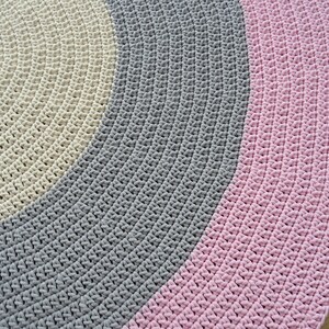 Pastel rug, Simple Modern Rug, Modern kids floor mat, crochet round rug, nursery crochet rug, round nursery rug, boho nursery rug, carpet zdjęcie 6