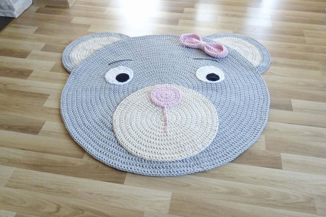 Nursery rug animal round rug for kids room toddler room Etsy