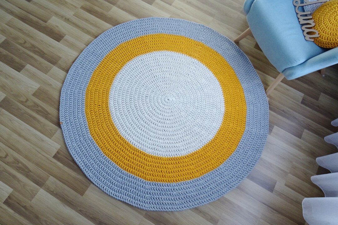 Yellow Round Rug Cute Rug for Bedroom/ for Living Room Etsy